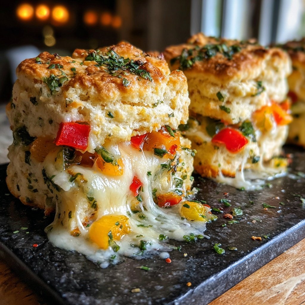 Super Bowl Cheesy Veggie Biscuit Sliders