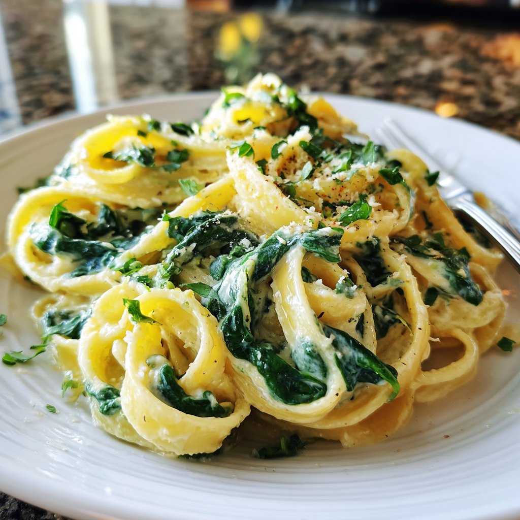 Sunday Creamy Spinach Pasta
