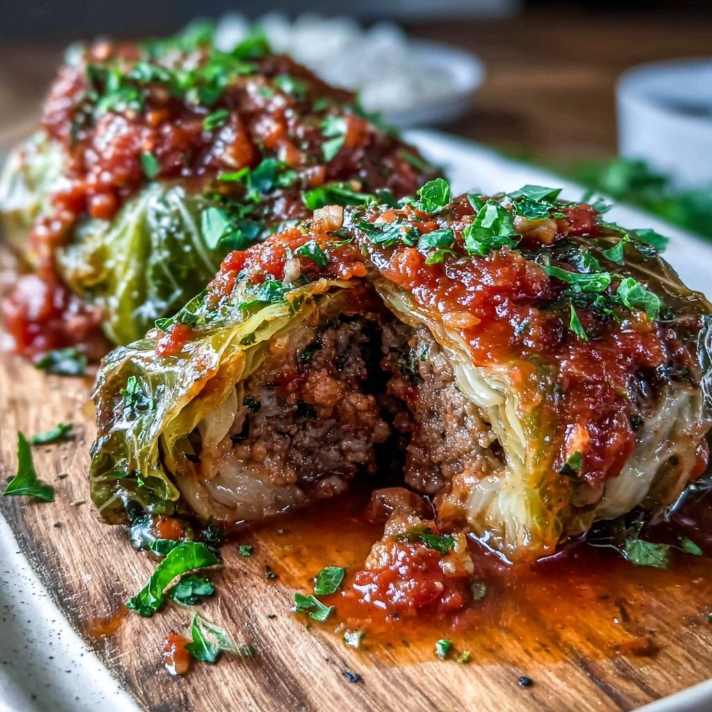Hamburger Meat And Rice Stuffed Cabbage