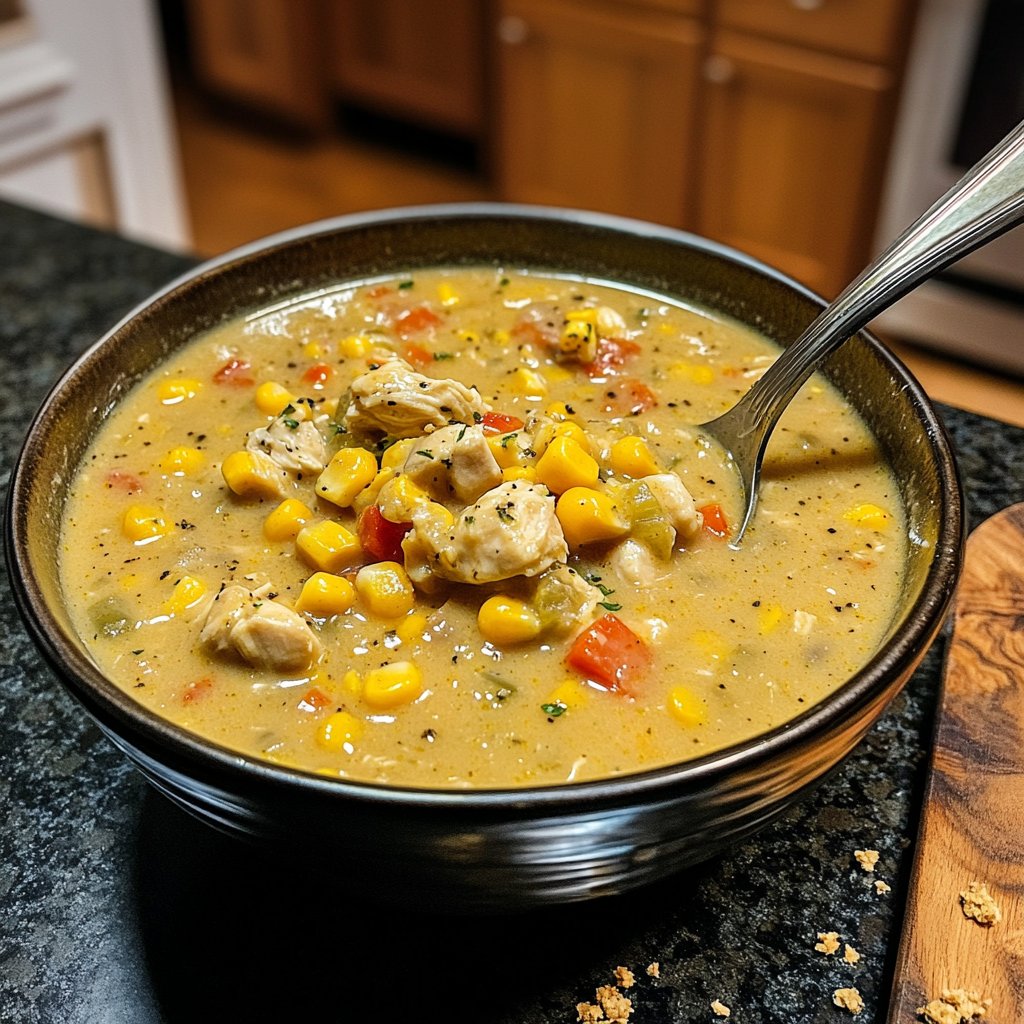 Cozy Crockpot Chicken and Corn Chowder
