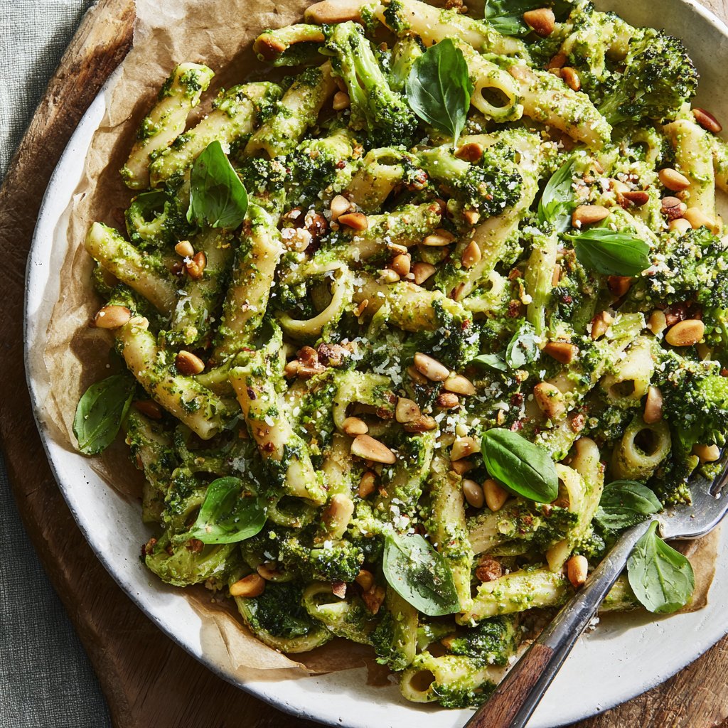 Roasted Broccoli Pesto Pasta