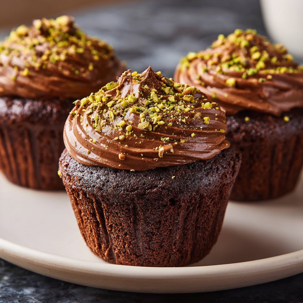 Chocolate Pistachio Cupcakes
