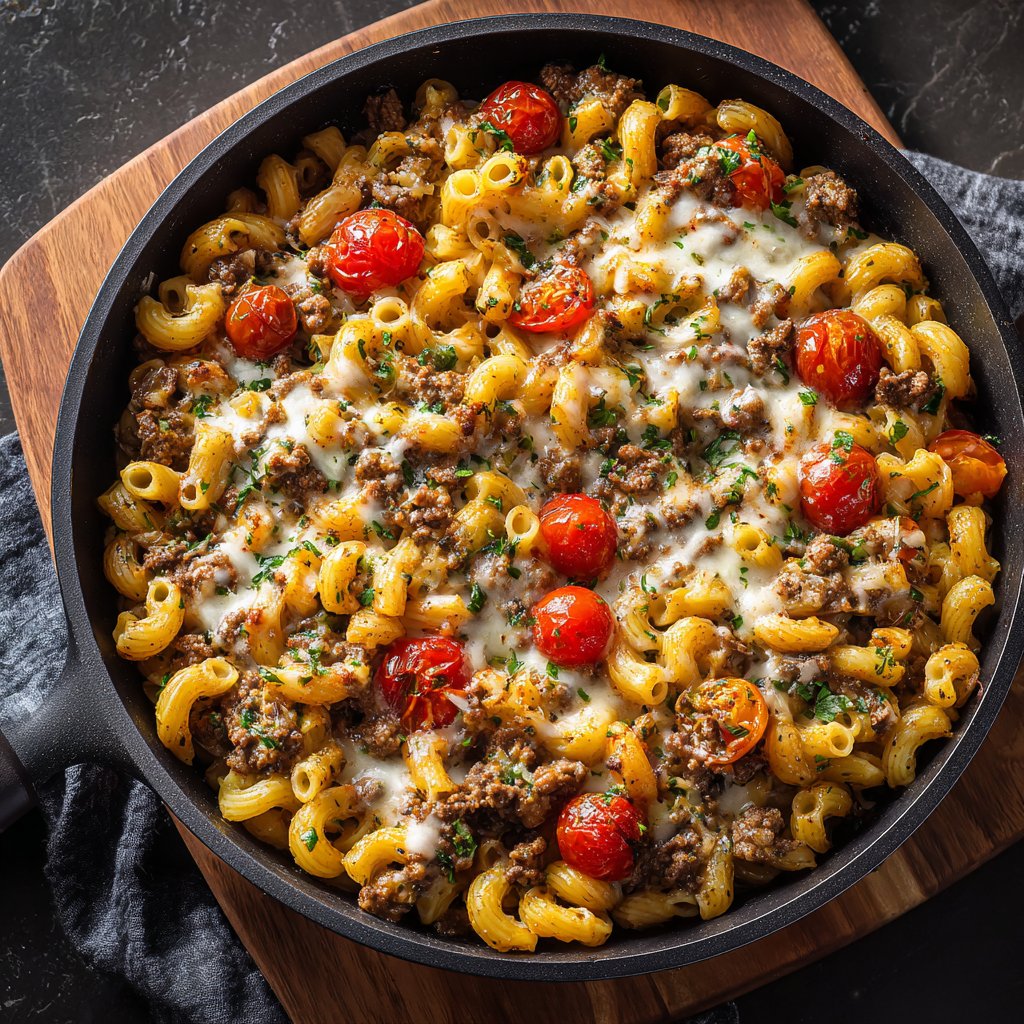 Quick Ground Beef Pasta Skillet