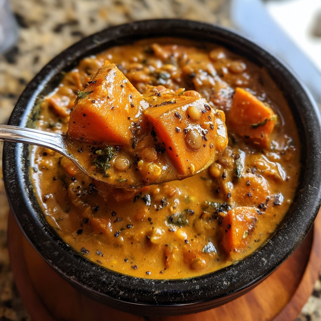 Healthy Crockpot Sweet Potato Lentil Curry