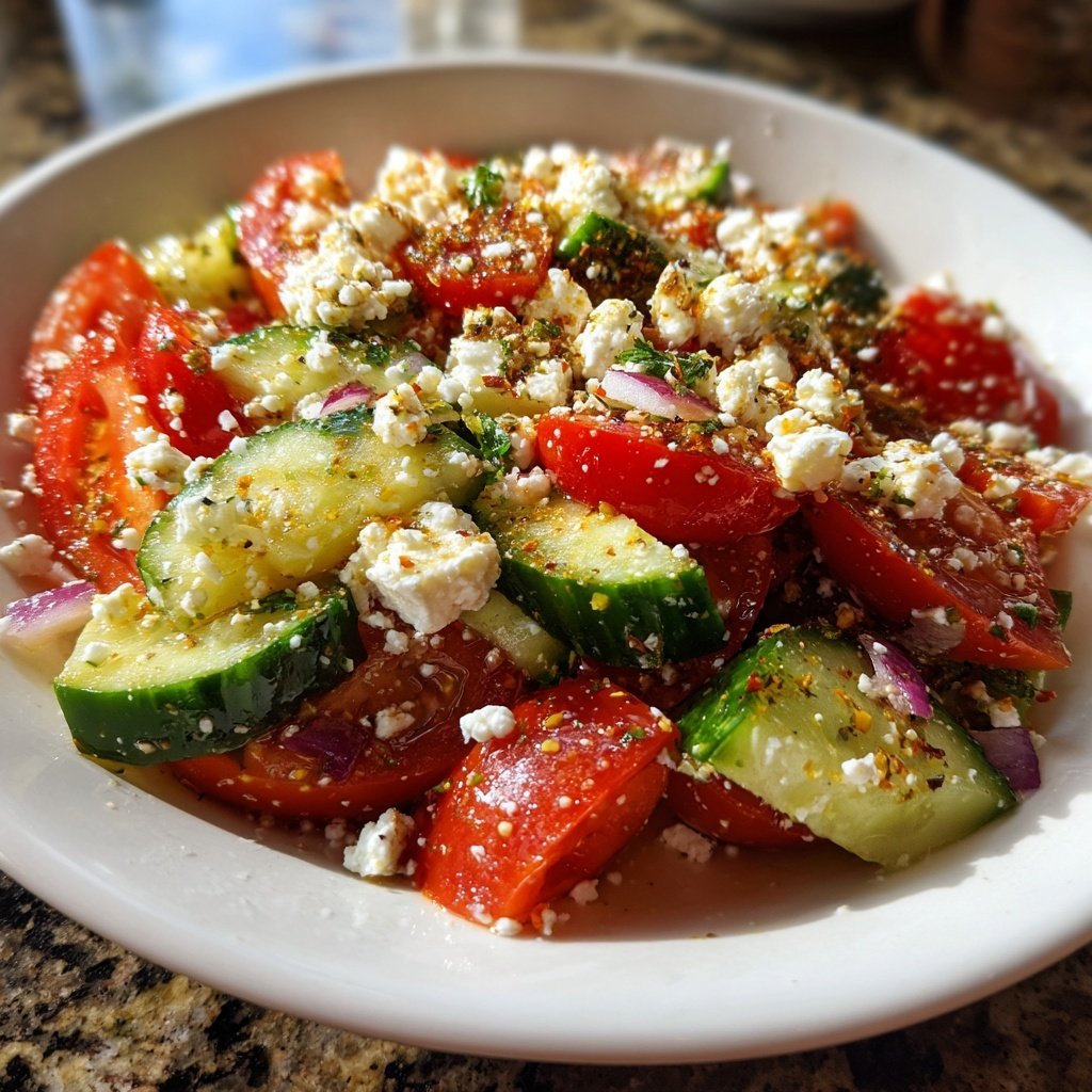 Mediterranean Cucumber Tomato Feta Salad