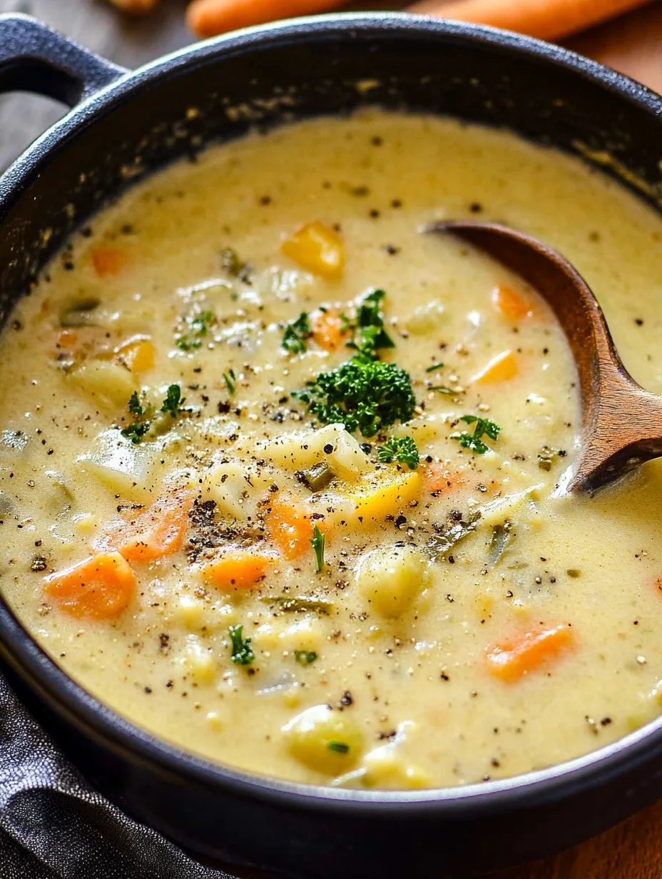 One Pot Creamy Vegetable Soup