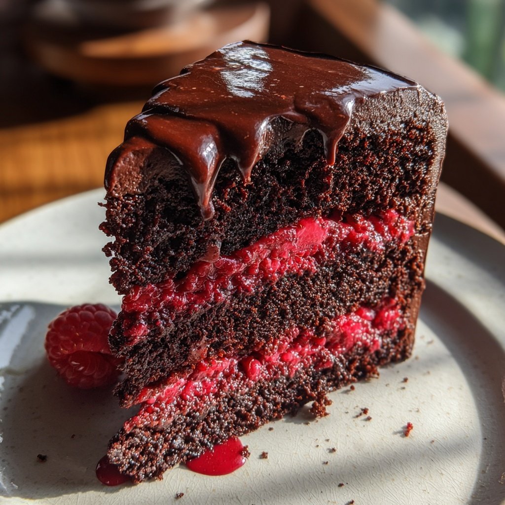 Mini Heart Cake with Chocolate Raspberry Layers
