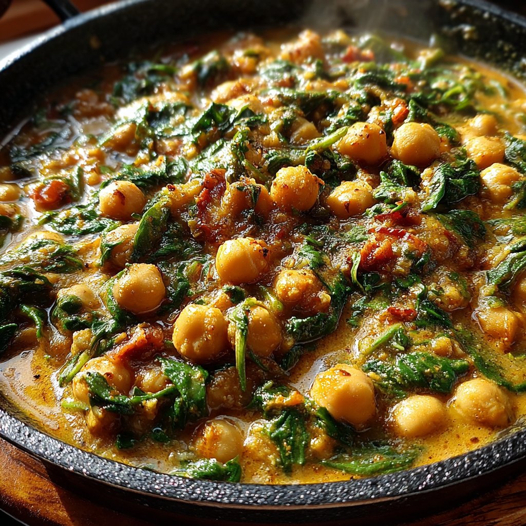 Healthy Dinner Chickpea Spinach Curry