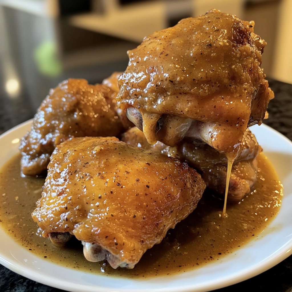 Simple Slow Cooker Chicken Thighs with Gravy