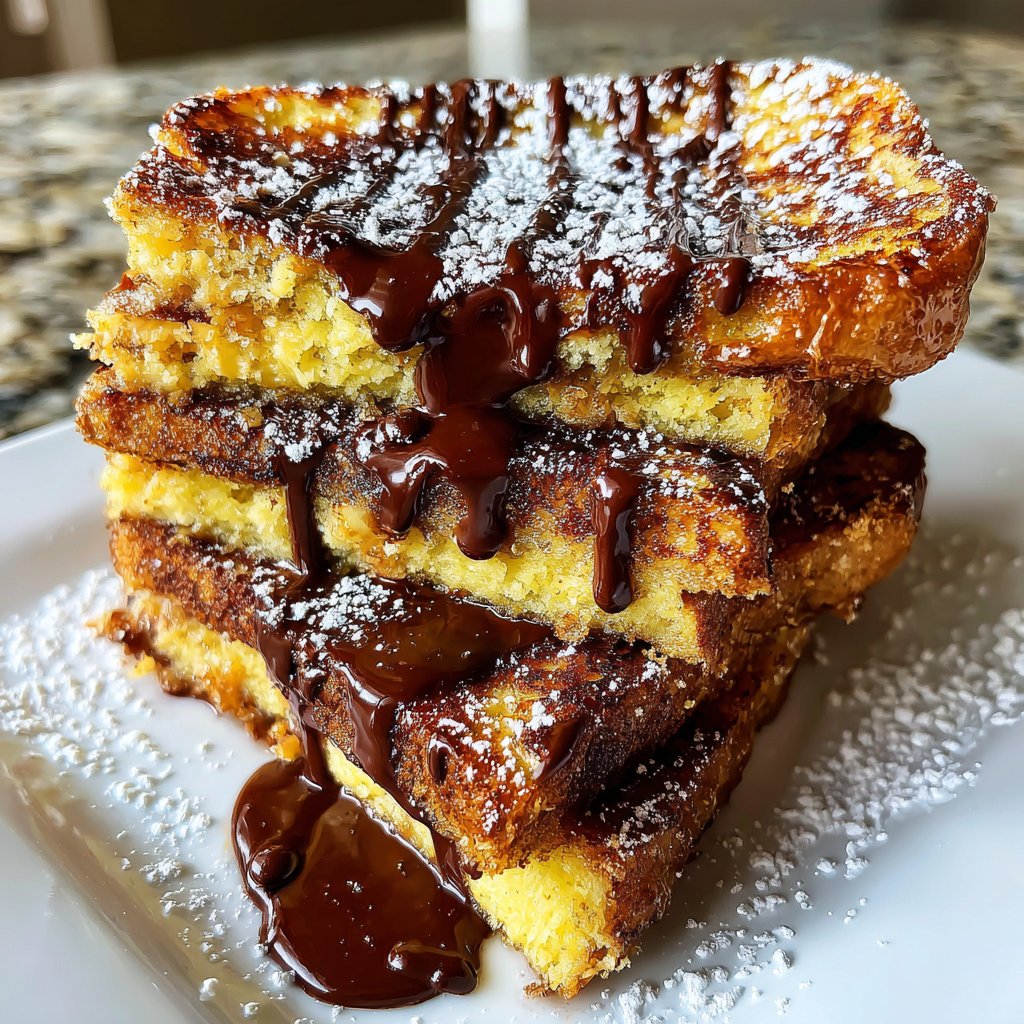 Valentines Breakfast Chocolate French Toast