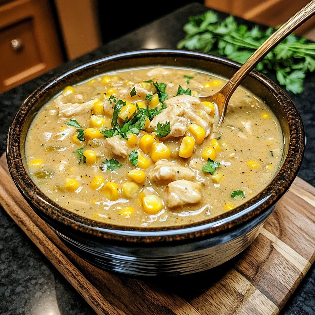Cozy Crockpot Chicken and Corn Chowder