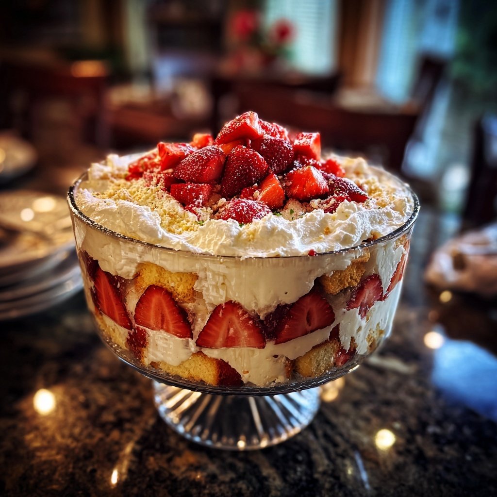 Fresh Strawberry Shortcake Trifle