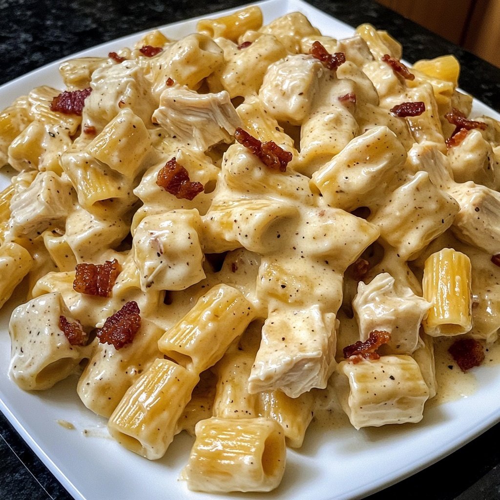 Creamy Chicken Bacon Ranch Pasta
