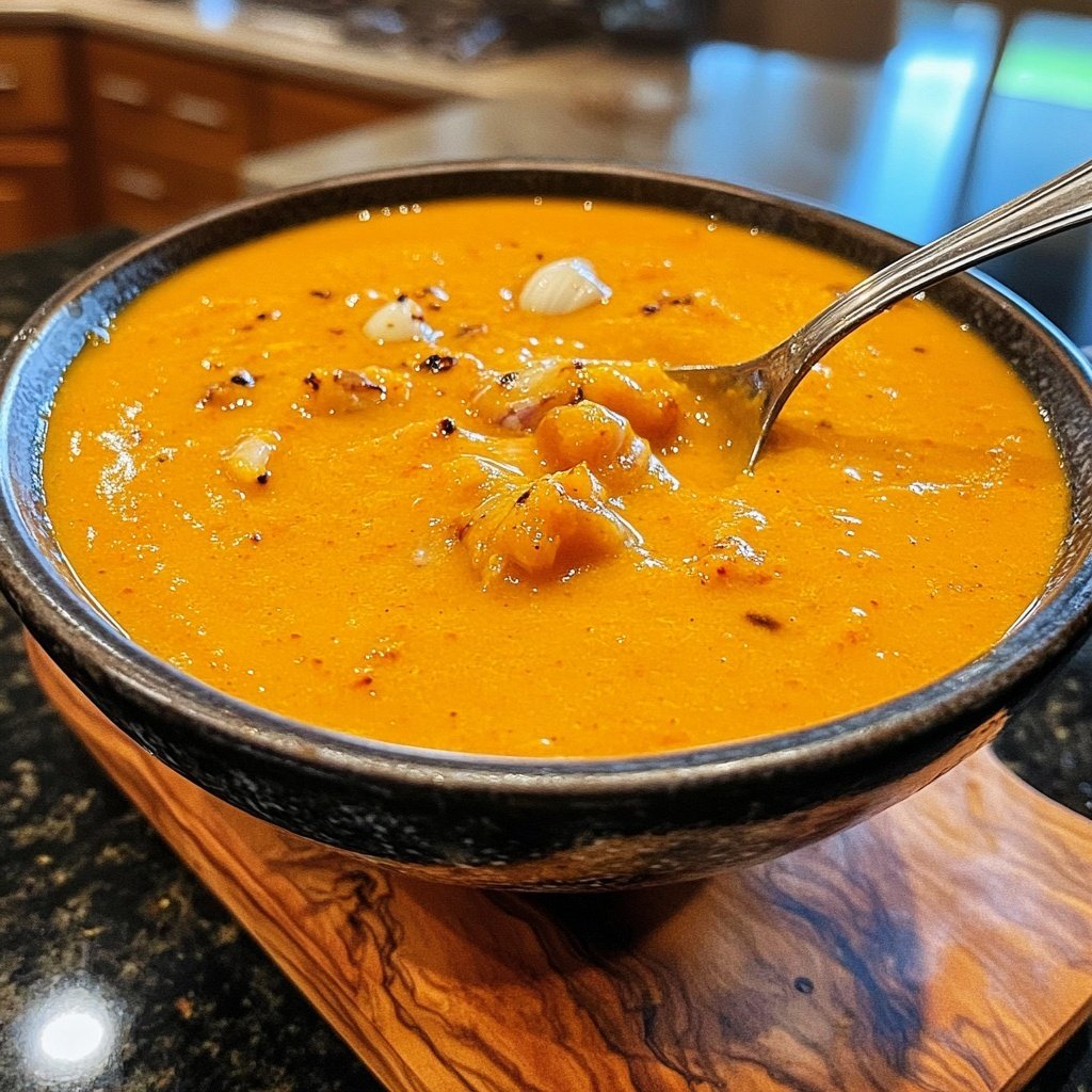 Squash Soup with Roasted Garlic