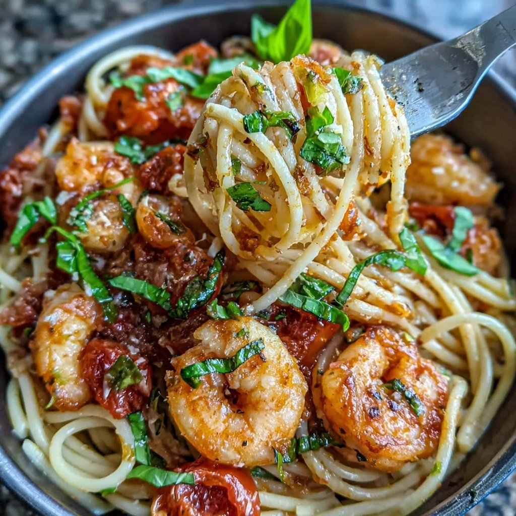 Shrimp Pasta With Tomato Basil Sauce