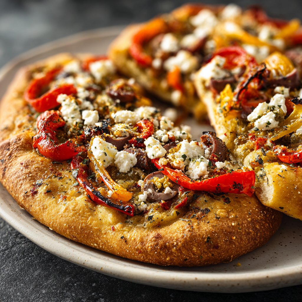 Baked Mediterranean Veggie Flatbread